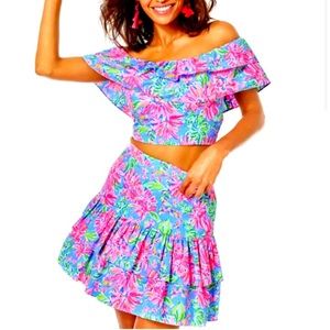 NEW Lilly Pulitzer Mayslie Set Women's Size 14 Blue Peri Sunrise Bay MSRP 228USD